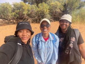 Three smiling women.