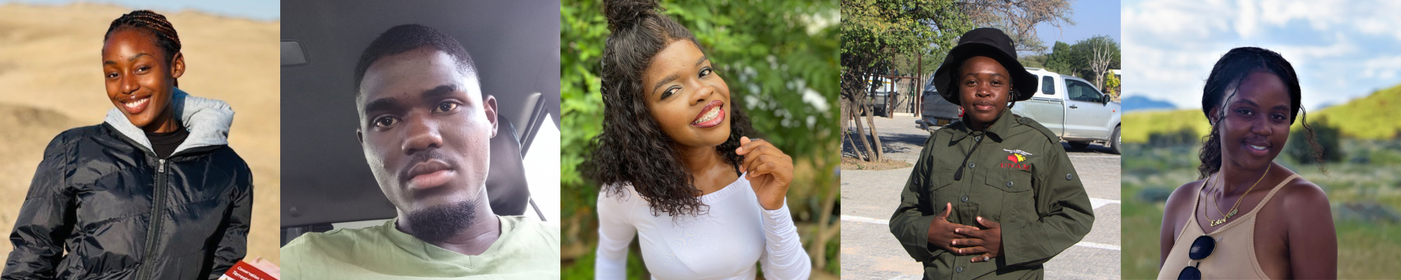 Collage of five pictures of our members.