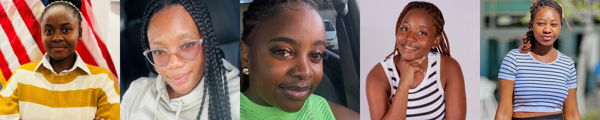 Collage of five pictures of our members.