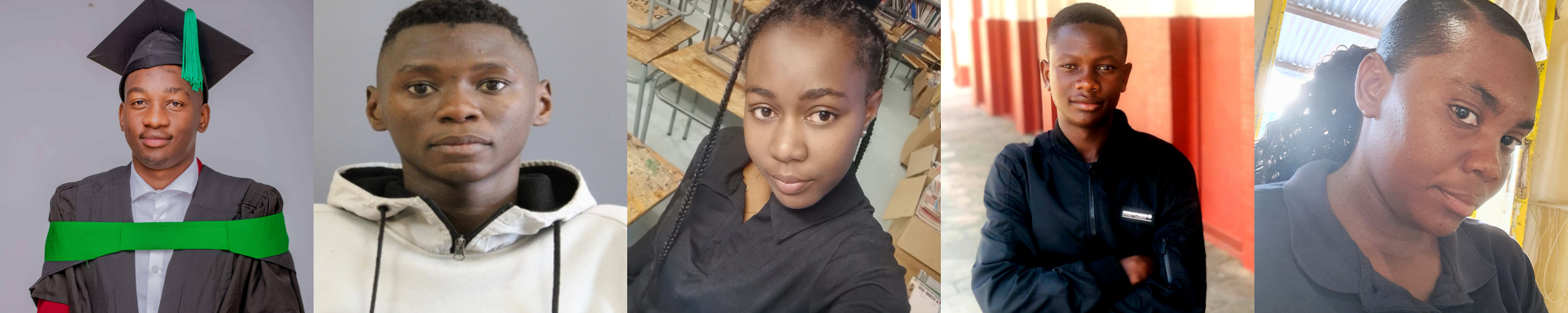 Five headshots of our members.