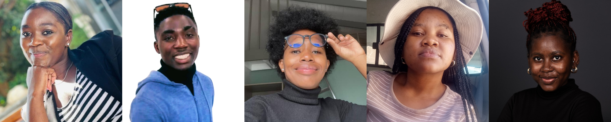 Collage of five pictures of our members.