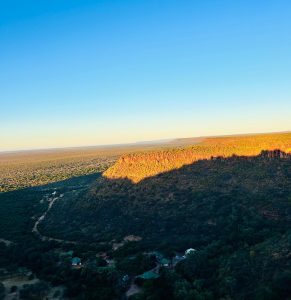 Sunset shadow over a mountain