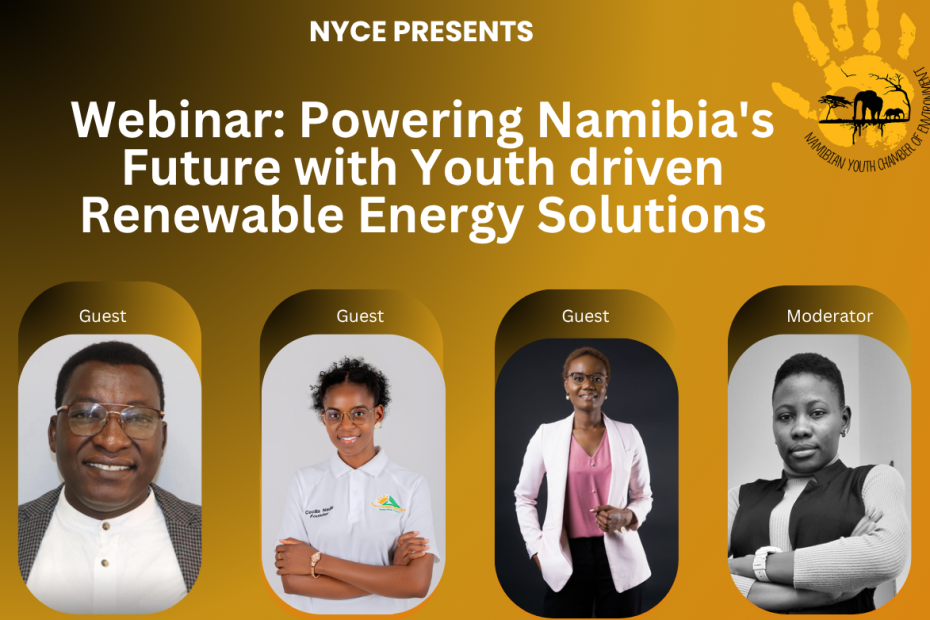 A poster for a webinar with one host and three guests