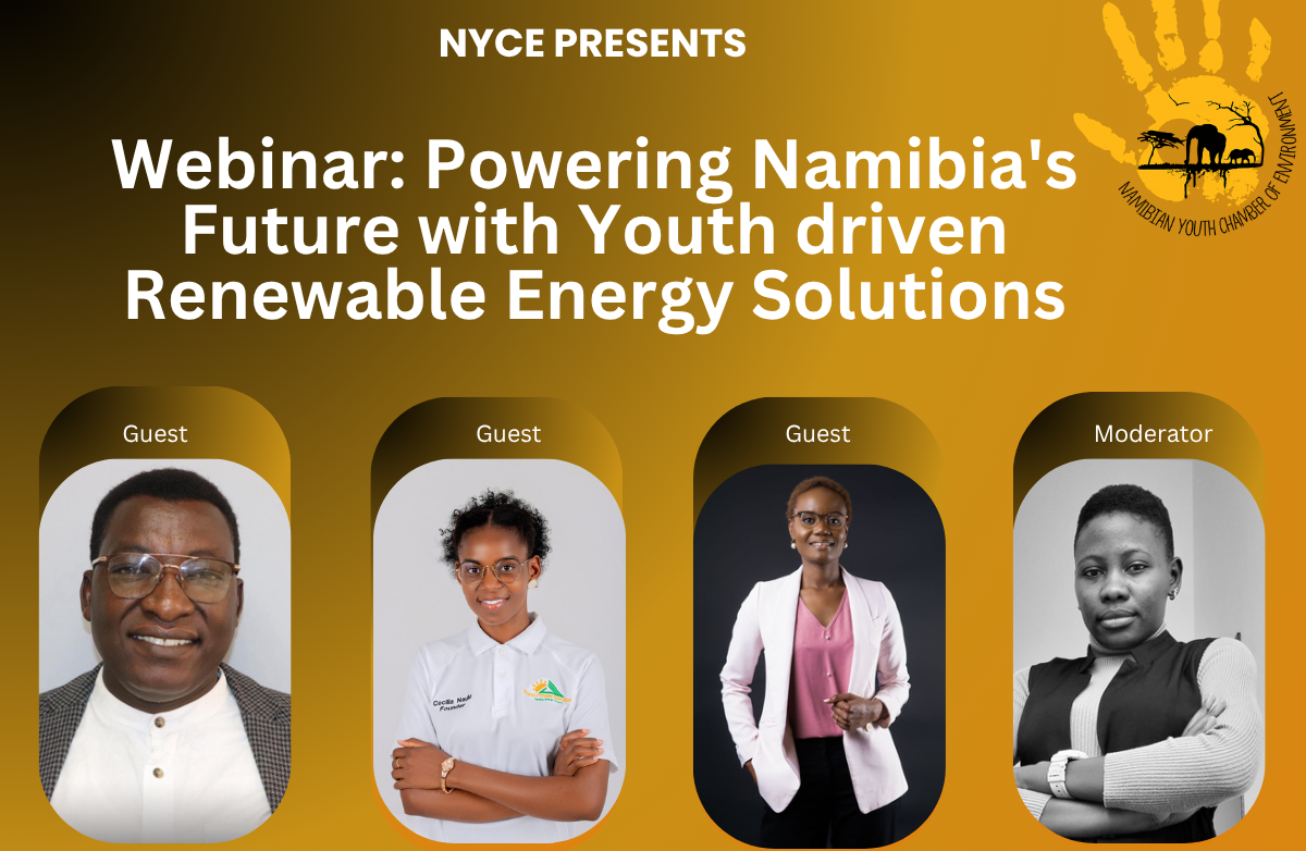 A poster for a webinar with one host and three guests